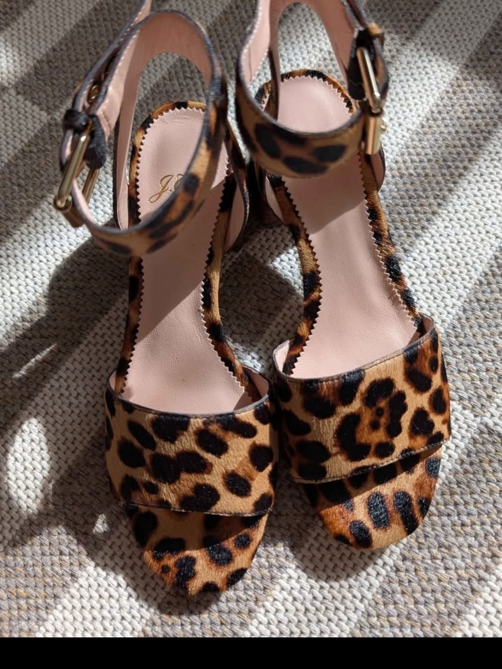 J. Crew Leopard Print Ankle-Strap Sandals Cheetah Print 🐆